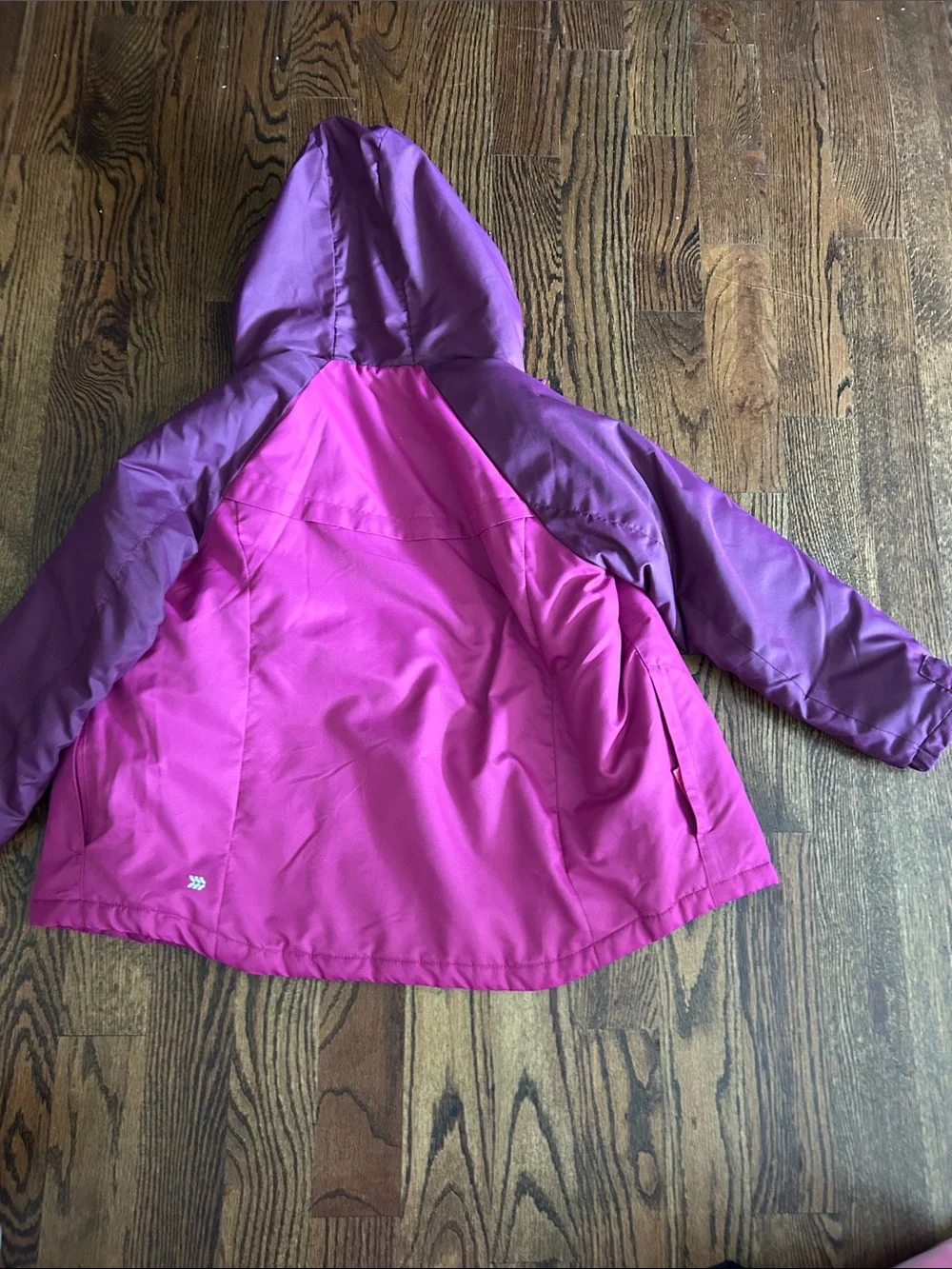 all in motion Pink & Purple Hooded Puffer Jacket